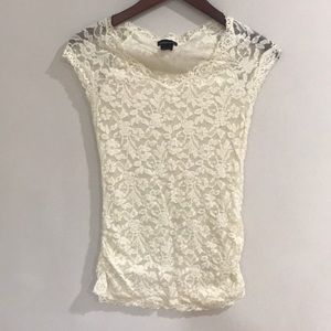 Cream Lace Top